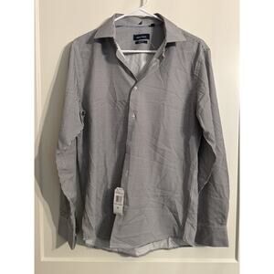 Nautica Slim Fit Men’s Shirt Long Sleeve White/Black Check Sz M 15-15 1/2 NWT